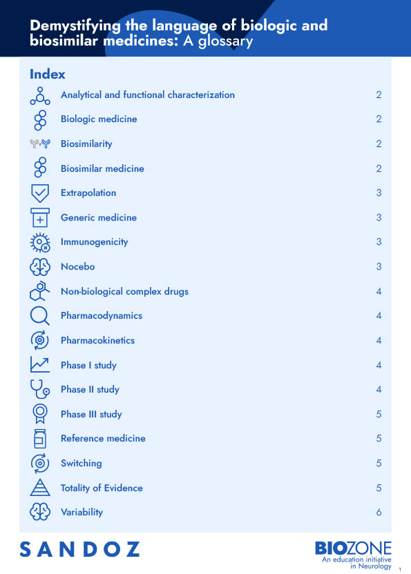 Demystifying the language of biologic and biosimilar medicines: A glossary